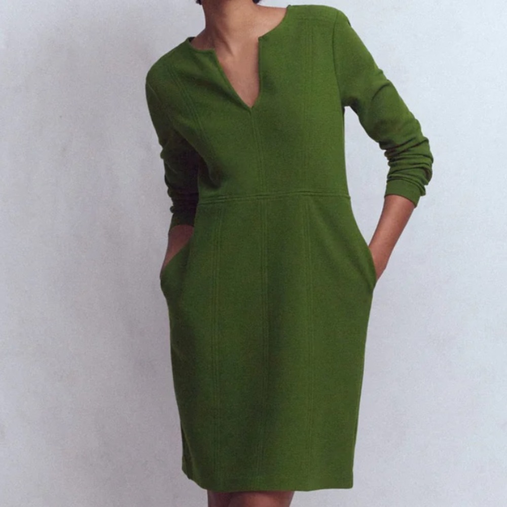 Boden Colette Ottoman Shift Dress Women’s Hunter Green Fir Size 8R